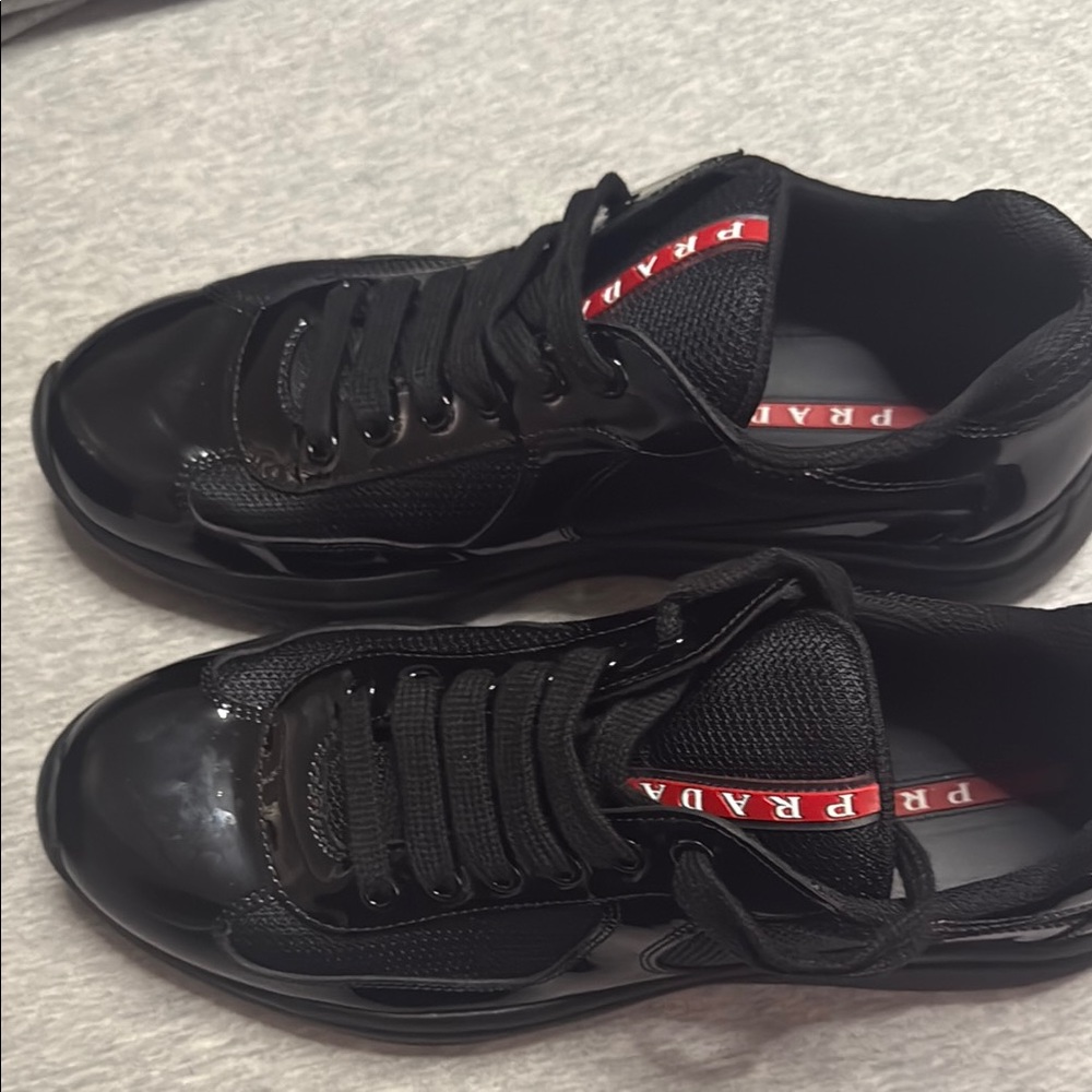 Prada Black Sneakers Streamlined Design Lifestyle